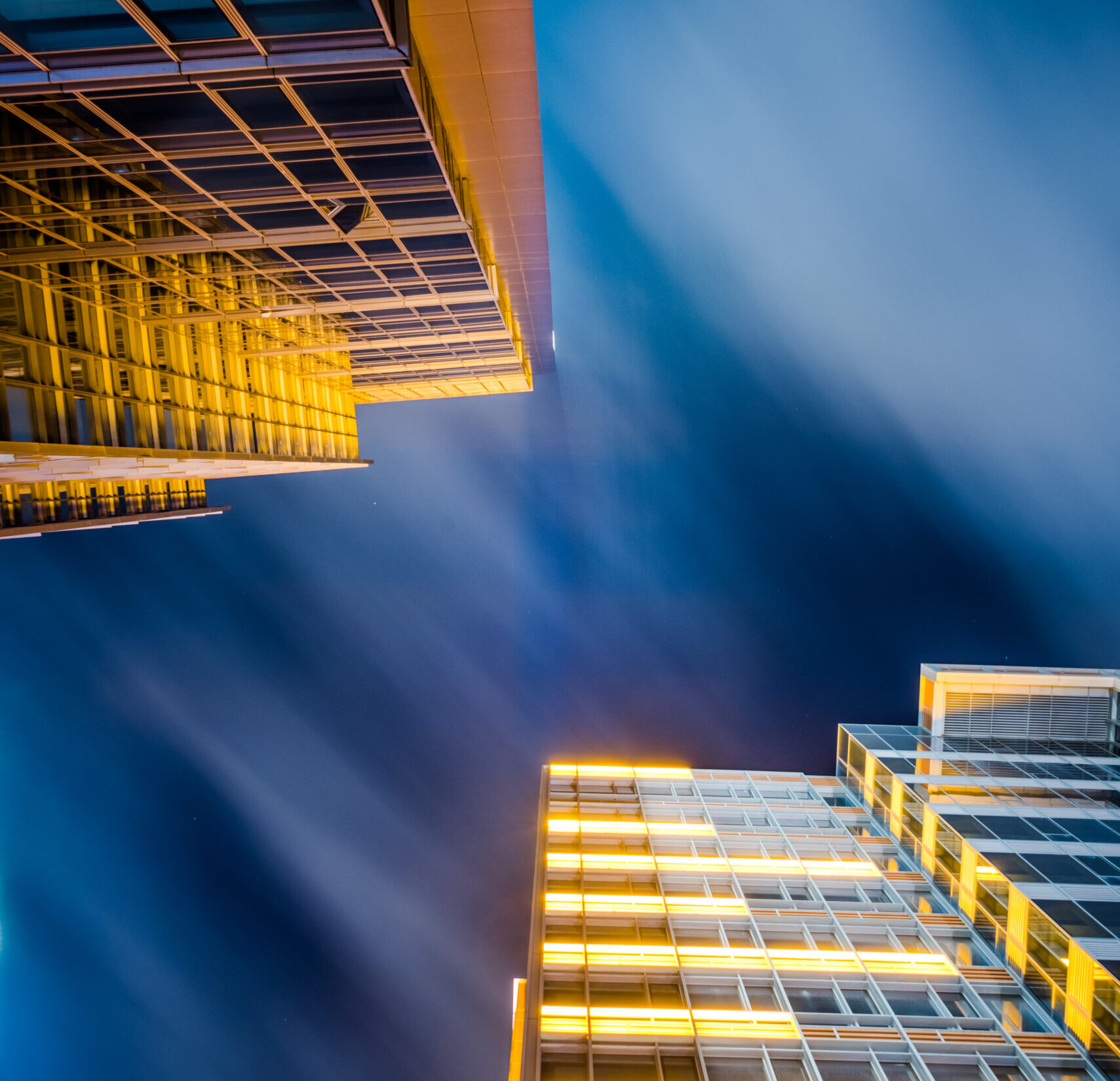 Low angle view of Modern Office Buildings in Shanghai,China.